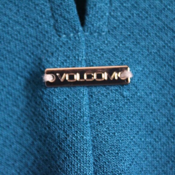 NWOT Volcom Turquoise Blue Beach Vibes Dress or Swim Cover Exposed Back V-neck - Picture 6 of 9